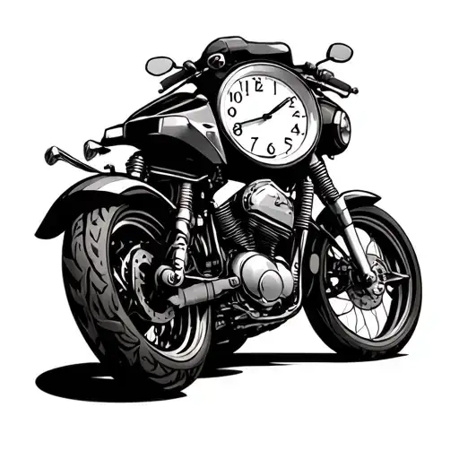 Motorcycle And Shoulder Clock