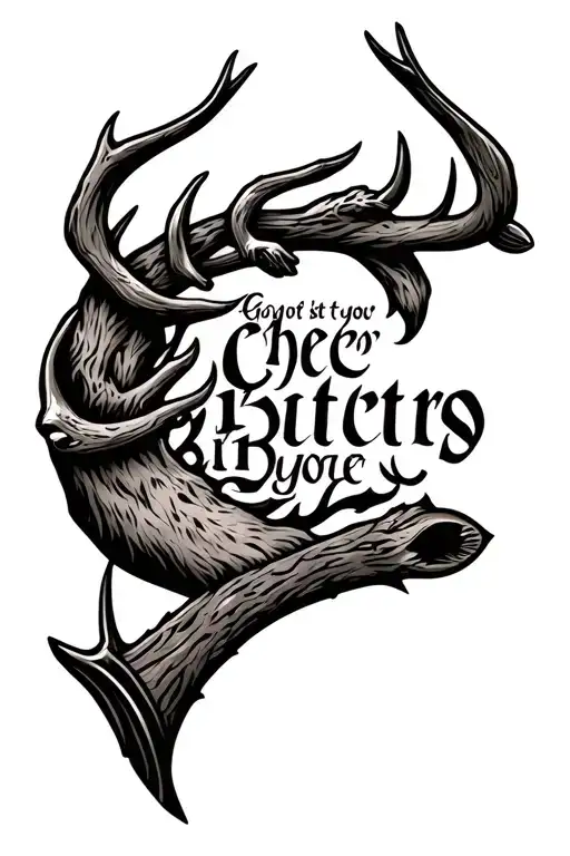 Bow Hunting Tattoo Design With A Biblical Quote Intertwined