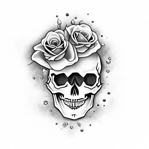 Skull With Roses And Two Pocket Watches