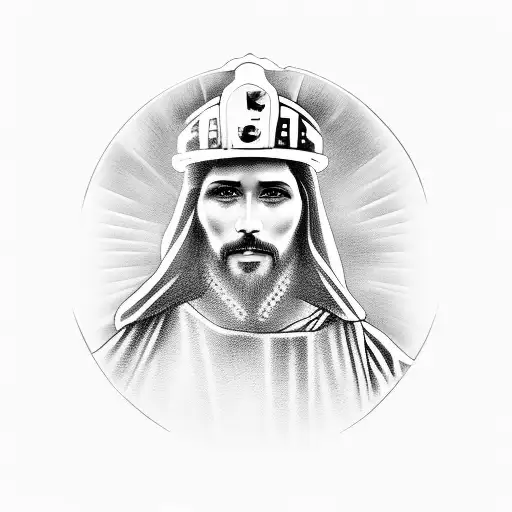 Jesus With Firefighter