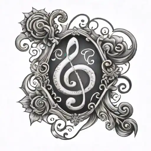 Spade Card With Bass Clef Bass Clef
