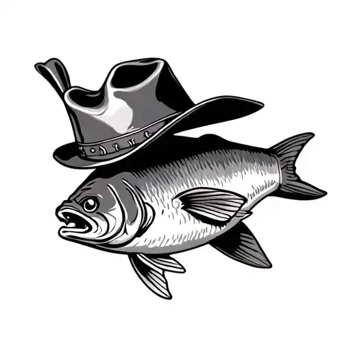 A Fish Swimming In A Cowboy Hat
