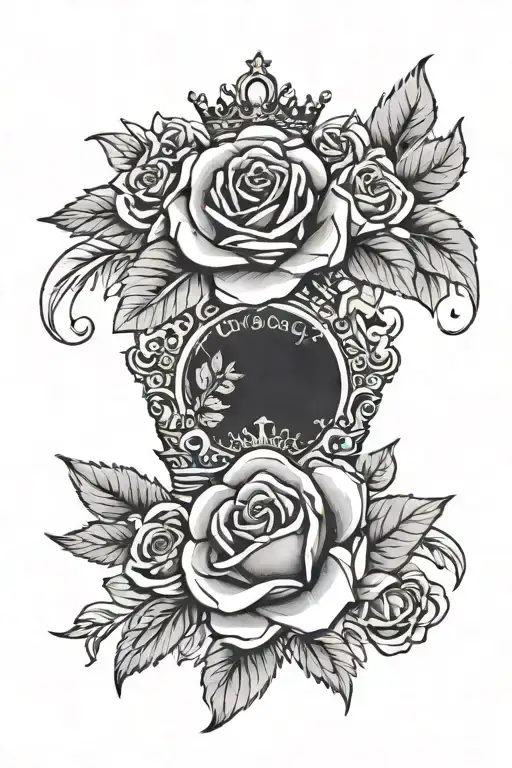 Crown Of Roses With Name In The Middle