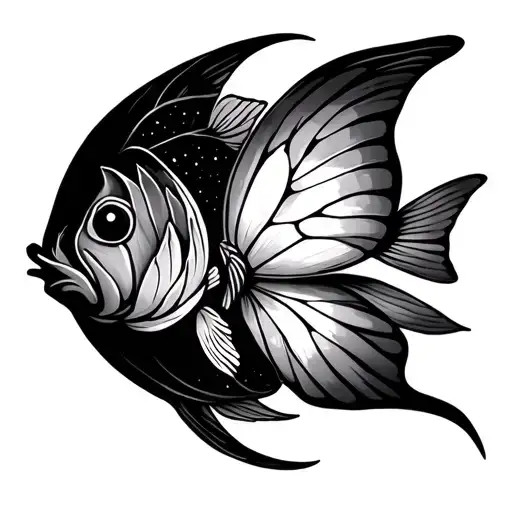 Moon Butterfly Lotus Fish