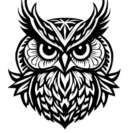 Eob Symbol Tribal Owl Perched