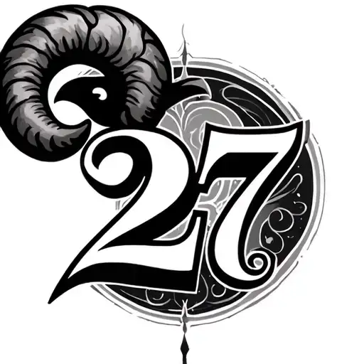 Aries Symbol Merging With Number 27
