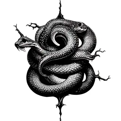 Poison Tree With Snake Wrapped