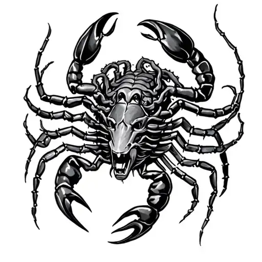 Medusa And Scorpion On Thigh