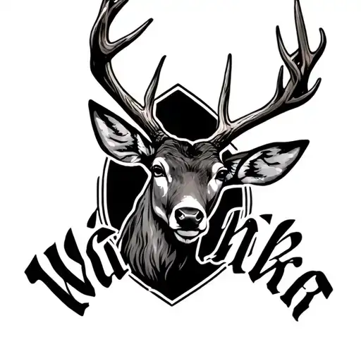 The Name Walker In Cursive Underlined With Deer Antlers