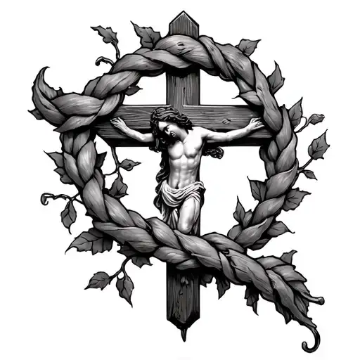 Vine Wrapped Around Forearm With A Cross Maid Of Nails For Jesus