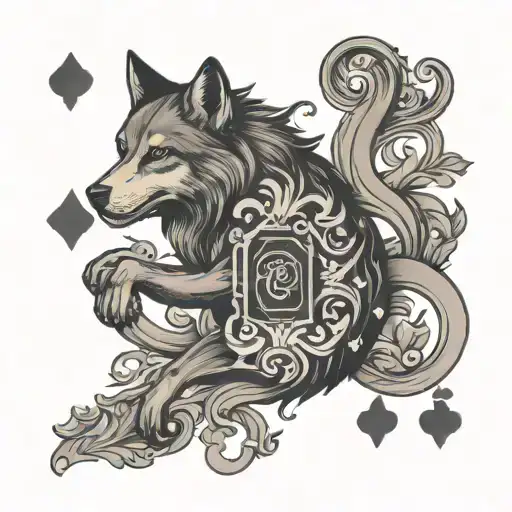 Wolf Moon Jack Of Clubs Playing Card