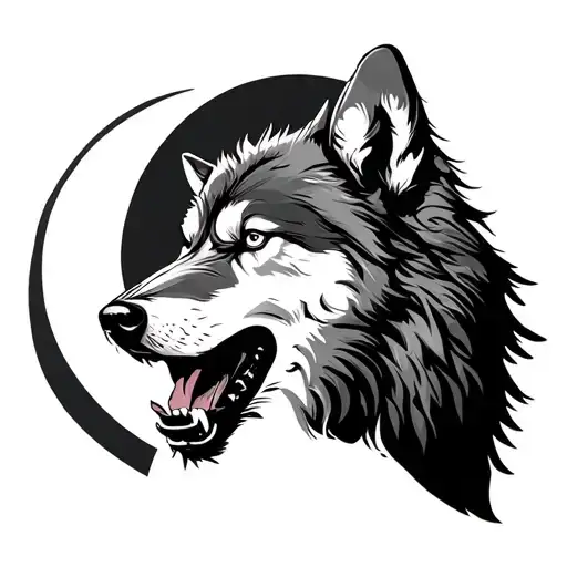 Apache Wolf Howling At The Moon