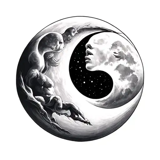 Eternal Life And Moon Merging Together