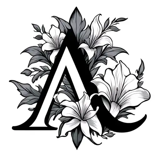 An A And An Intertwined L And A Fleur -De -Lily In The Background