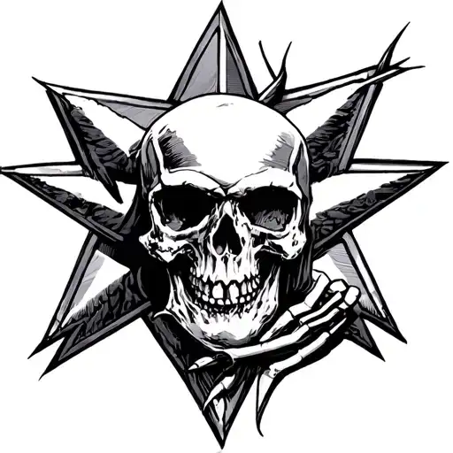 Black Star With Harlock's Skull