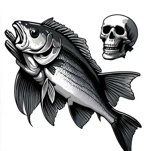 Skeleton Holding Dead Fish
