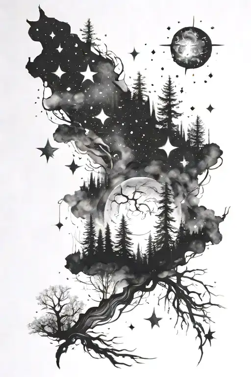 Forrest Galaxy Filled With Stars