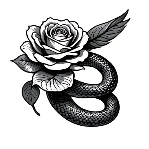 Rose Dove Snake Cartoon
