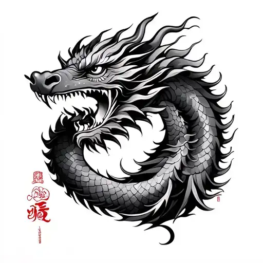 Chinese New Year Dragon With Buddism Peace Sign