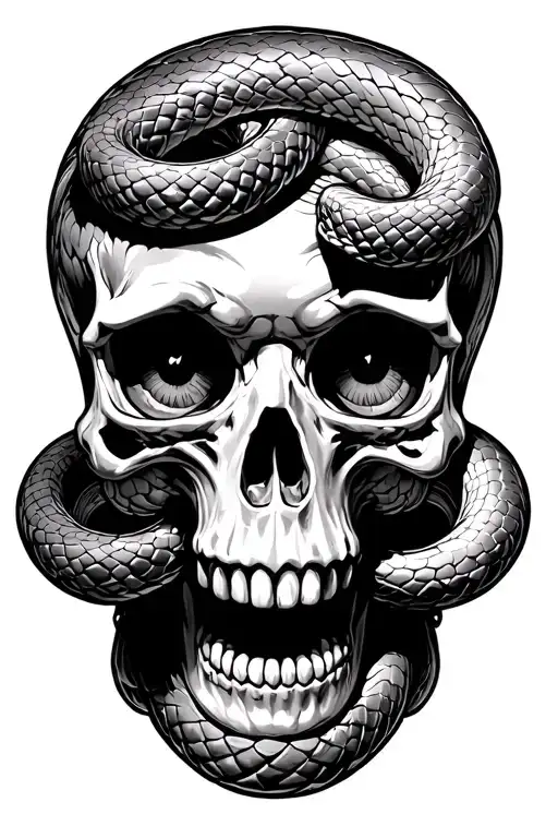 Snakes Slithering Through Skulls Eye Sockets Will Be Placed