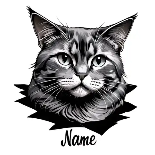 Cat With Name Written
