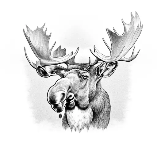 A Moose On The Bank Of The Water In Cape Code