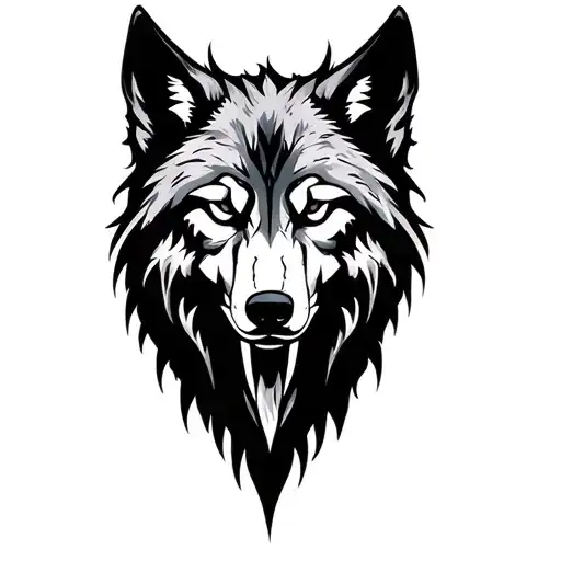 Ghostly Wolf Outline