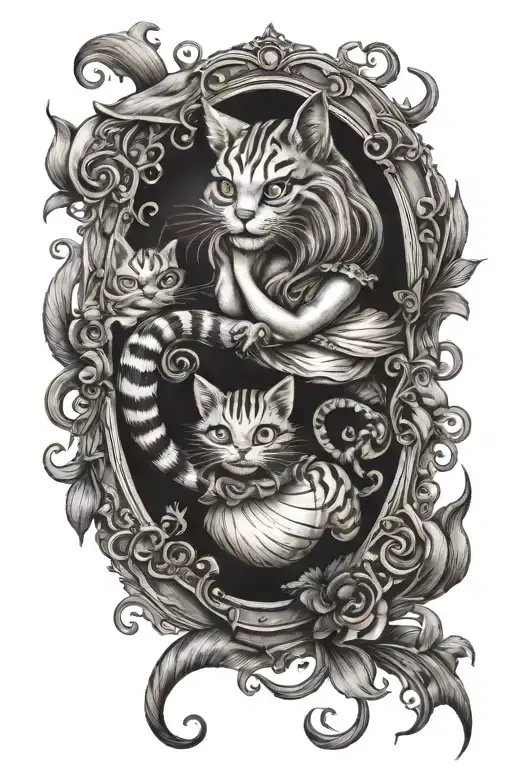 Alice In Wonderland And Cheshire Cat
