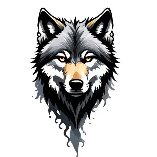 Wolf Body Fading Into Smoke Forming The Shape