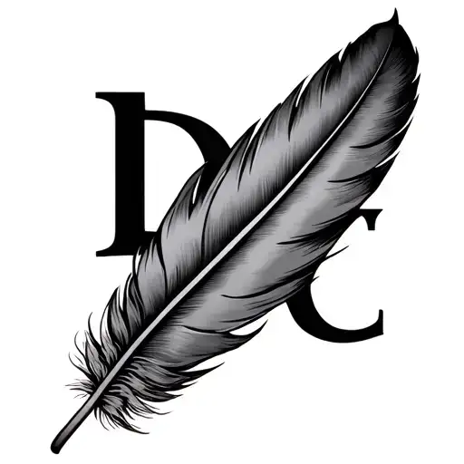 Feather With Letter D C