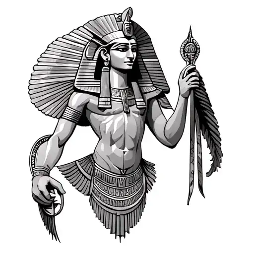 Egyptian God Holding