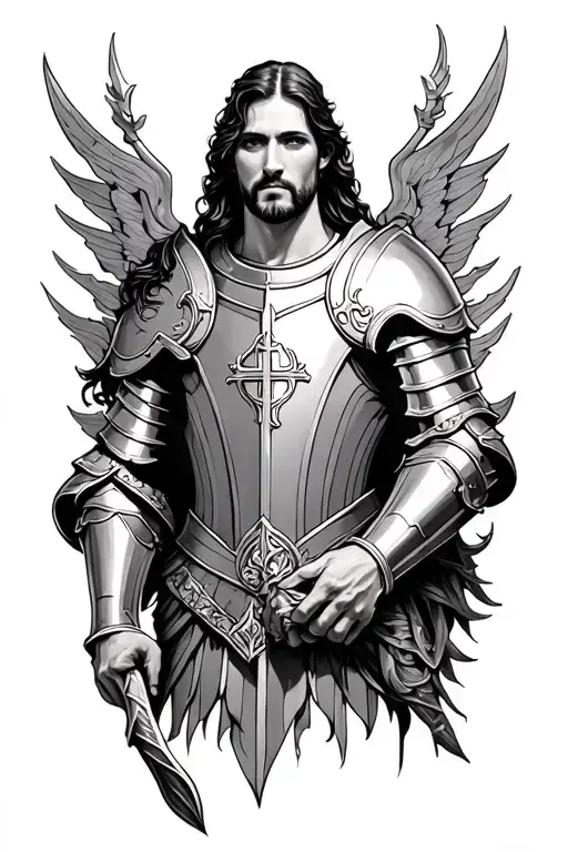 Christian Armor Black And White Full Sleeve