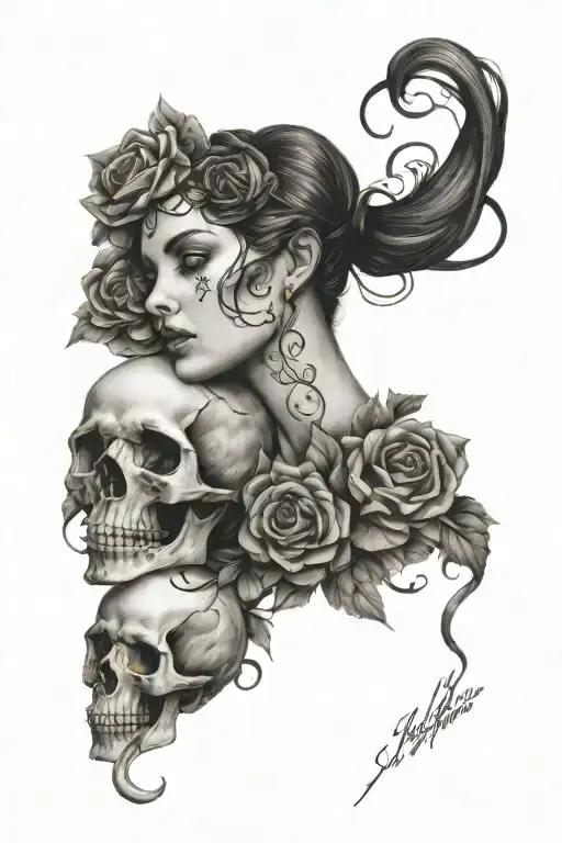 Persephone Holding A Skull