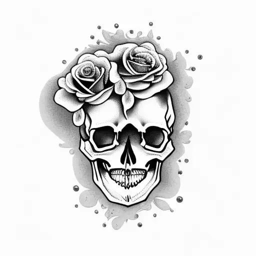 Skull With Roses And Two Pocket Watches