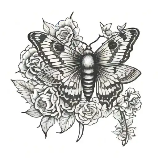 Death Moth Dagger With Flowers