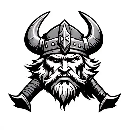 Viking Mascot In Social Realism Style