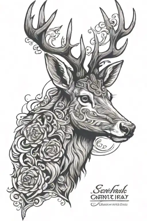 Scottish Stag Head Surrounded