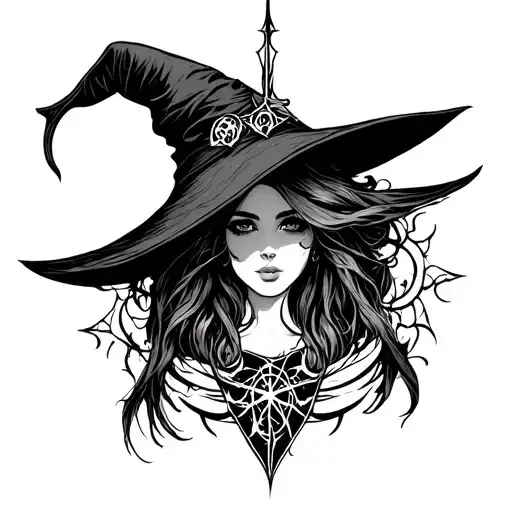 Full Back Witch Sigils Detailed Blackwork