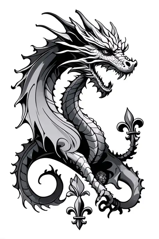Dragon And Fleur De Lis