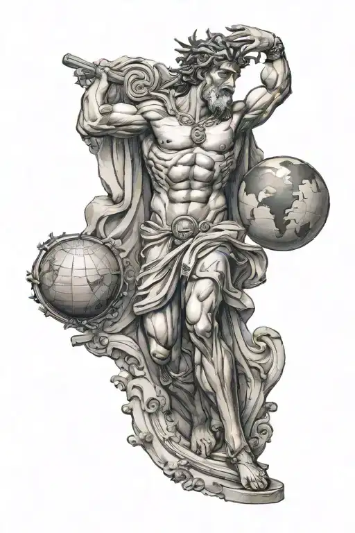 Greek God Atlas Holding Up The World