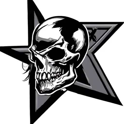 Black Star With The Albator Skull
