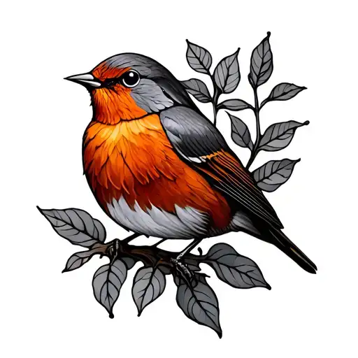 Robin Red Breast Glass Stained Glass