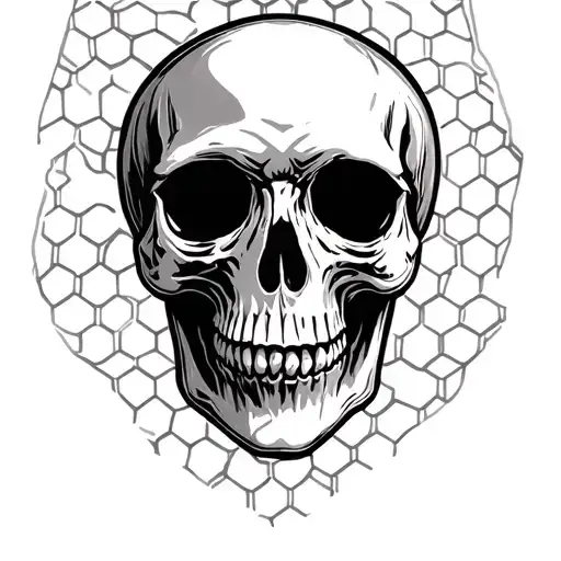 Honeycomb Pattern With Skull