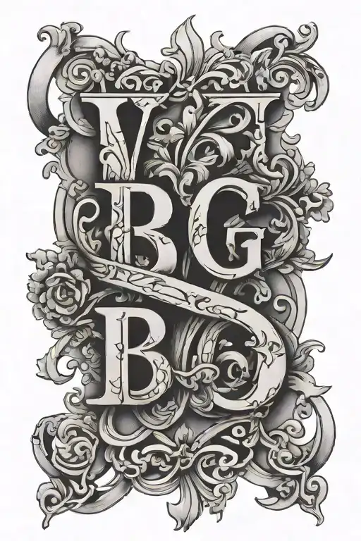 V G B E Lettres Crossed Together Symbolizing Unconditional Love