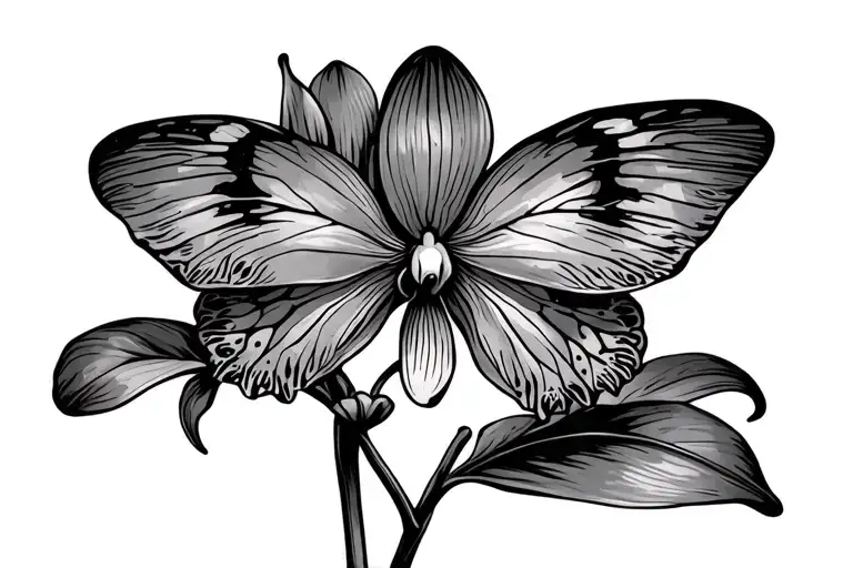 Orchid Wit Butterfly Wings Made