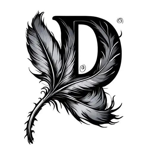 Feather With Letter D