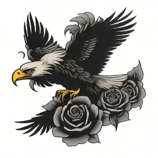 Eagle And Roses Surrounded