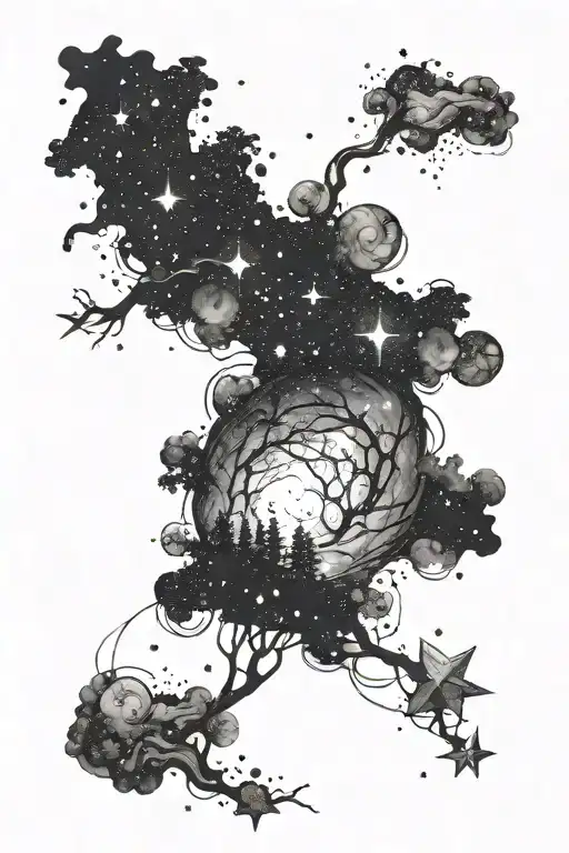 Forrest Galaxy Filled With Stars