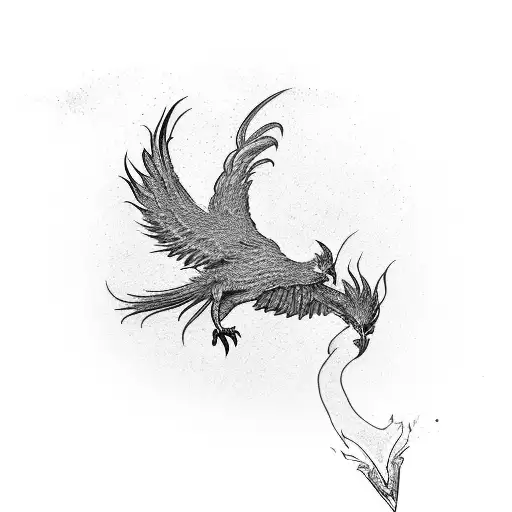 A Phoenix Created With An Initial P Inclusive Of A Shuttlecock And Karma Symbol