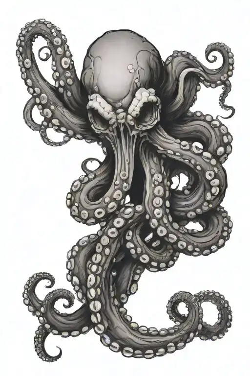 Dark And Creepy Octopus Tentacles Appearing Out Of A Black Sea